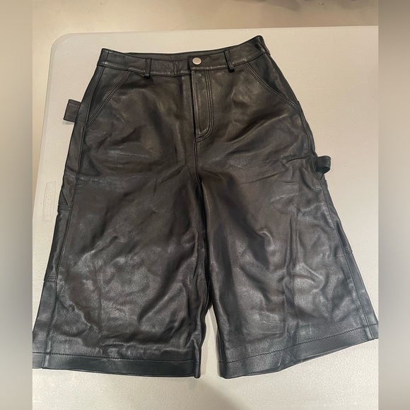 100% sheep skin leather shorts